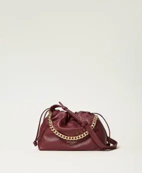 Borsa a tracolla in pelle con coulisse