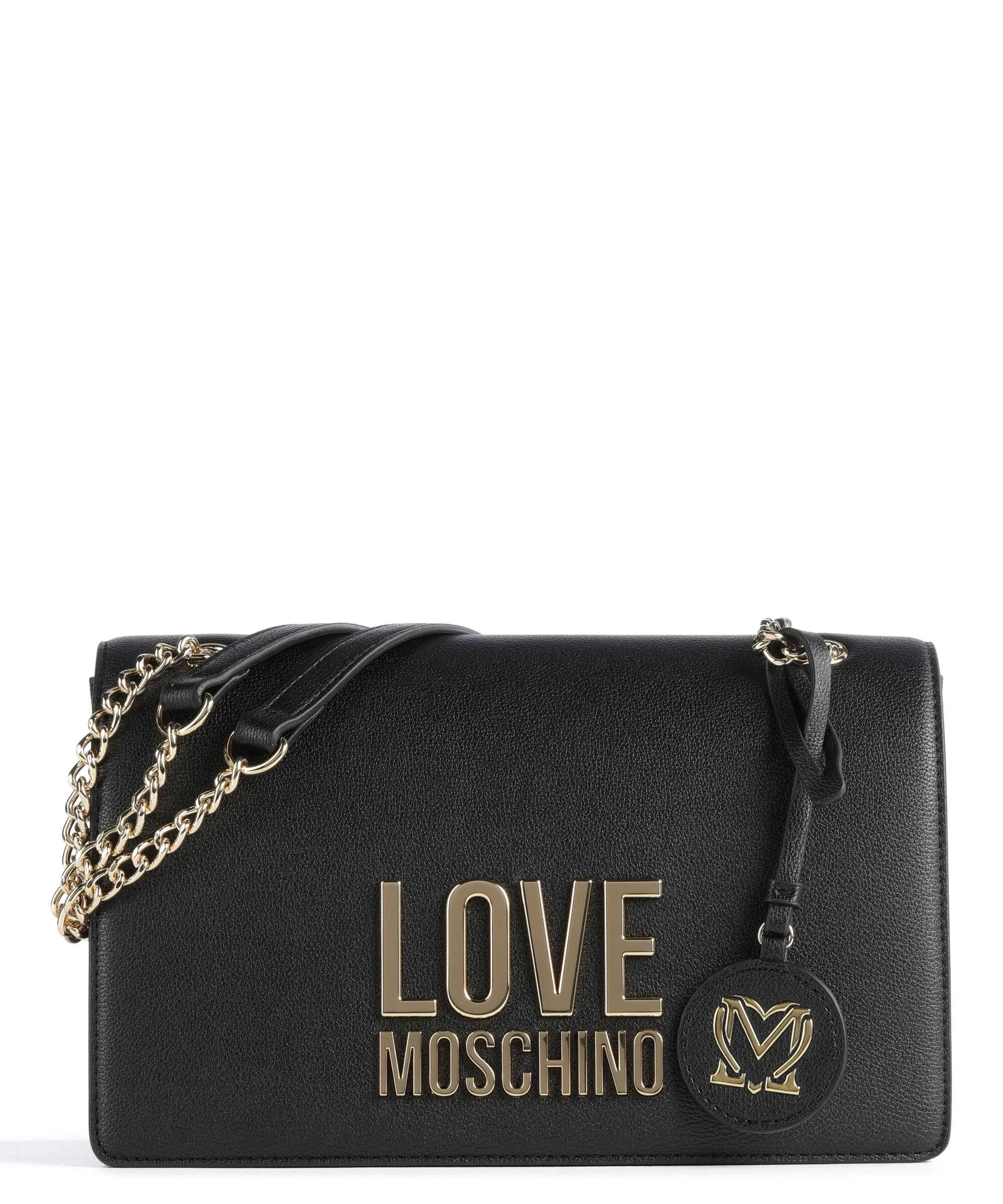  Love Moschino Love Lettering Borsa a spalla pelle sintetica nero  