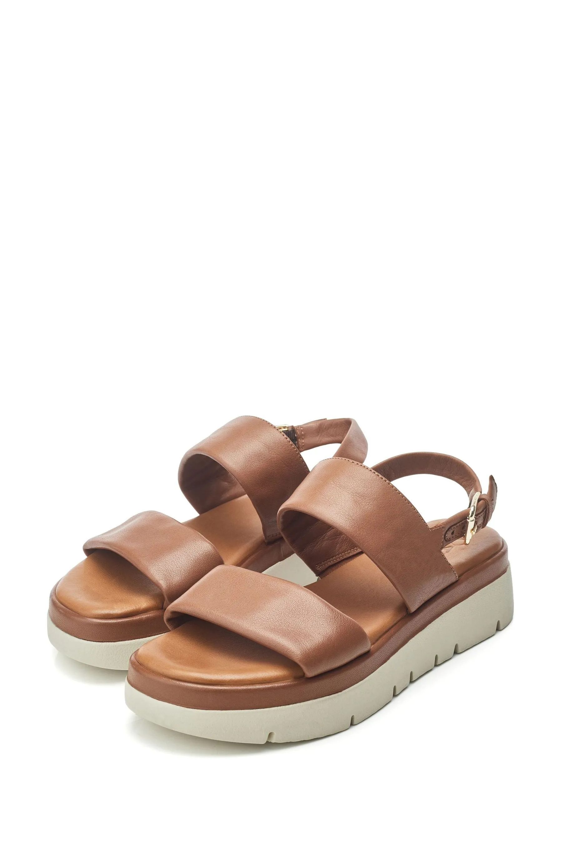 Moda in Pelle - Netty - Sandali in due parti con plateau in pelle