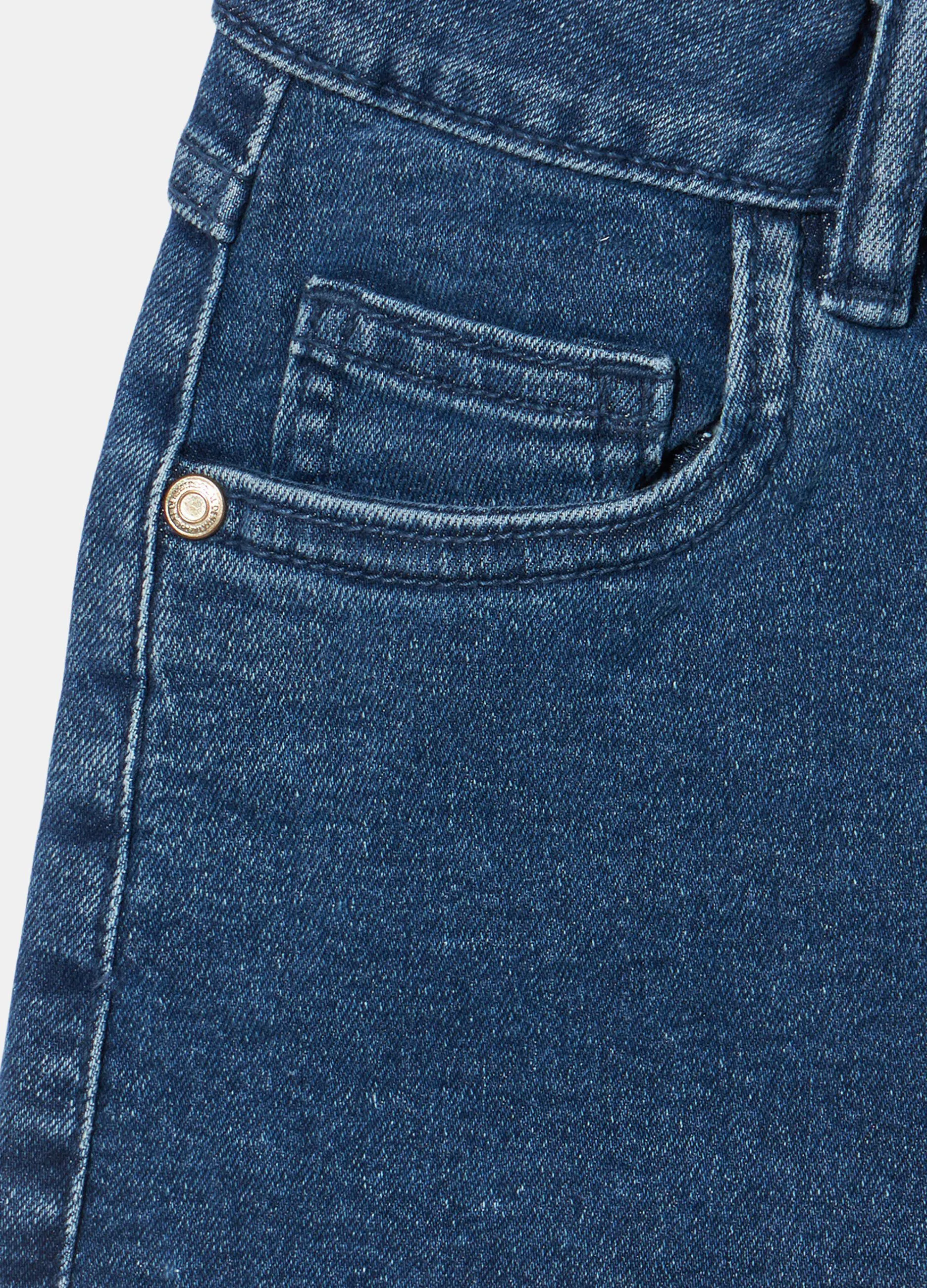 Shorts in denim sfrangiati ragazza