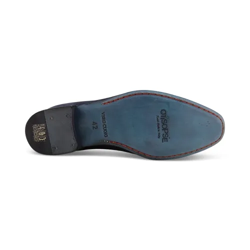 Slippers in pelle blu