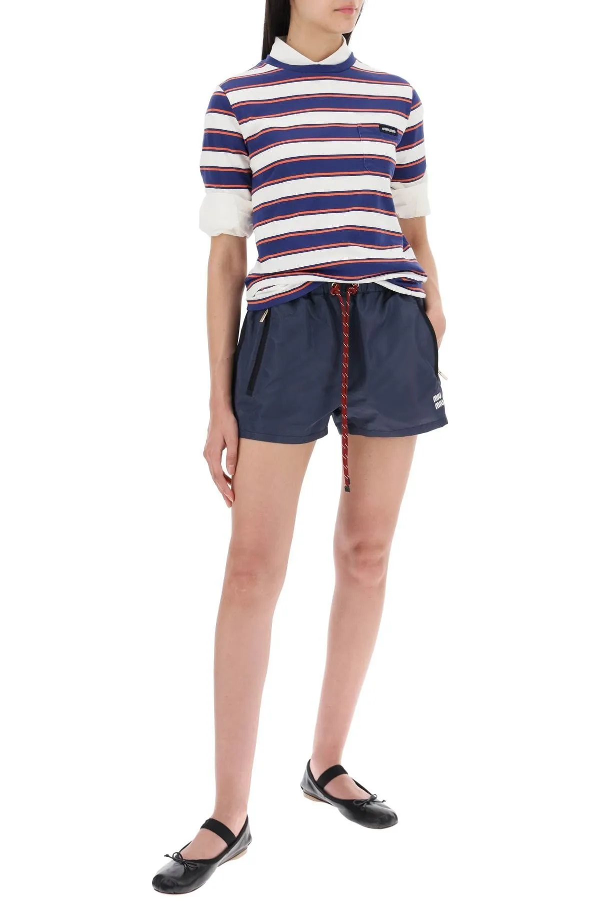 T-shirt a righe con taschino