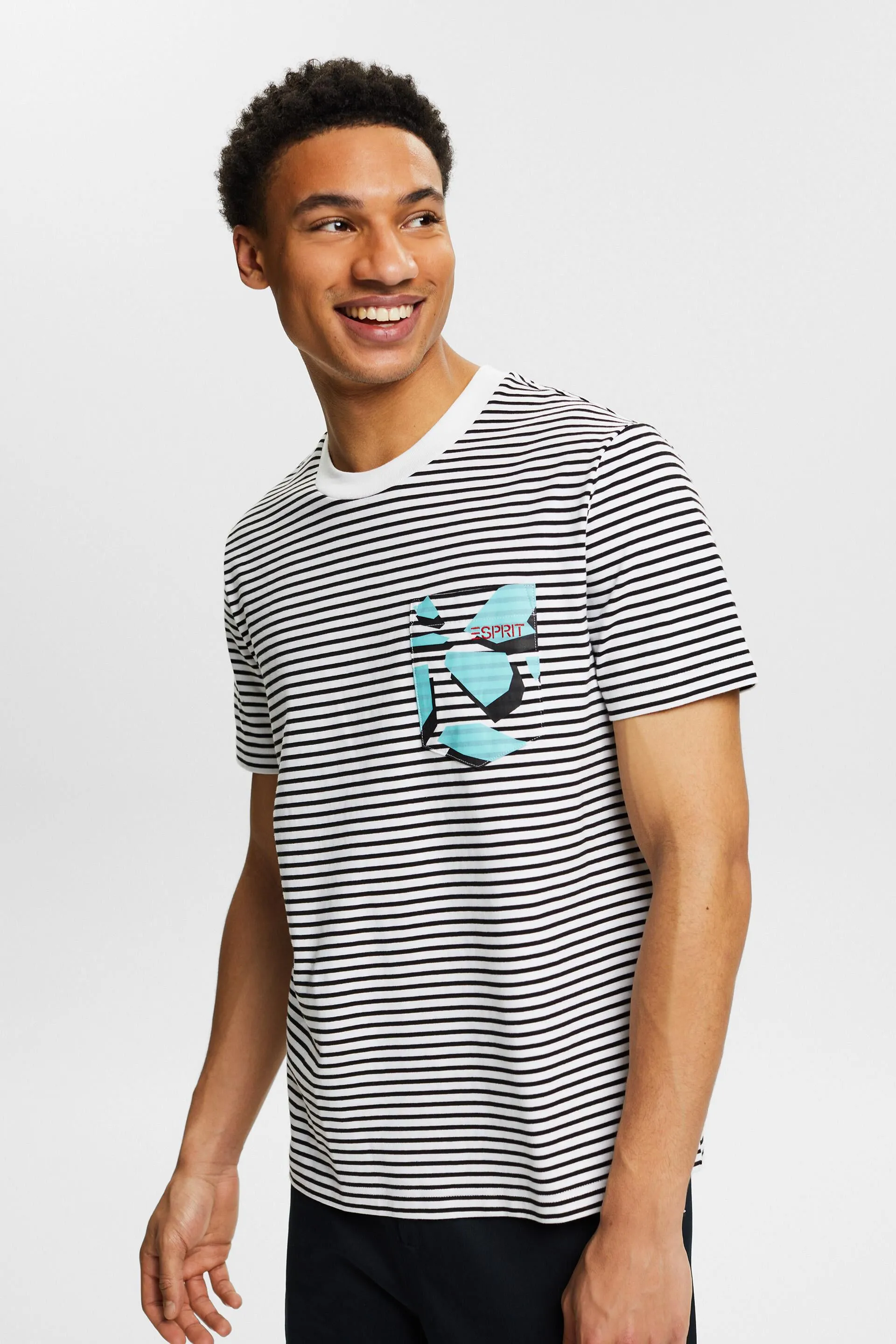 T-shirt a righe in jersey di cotone