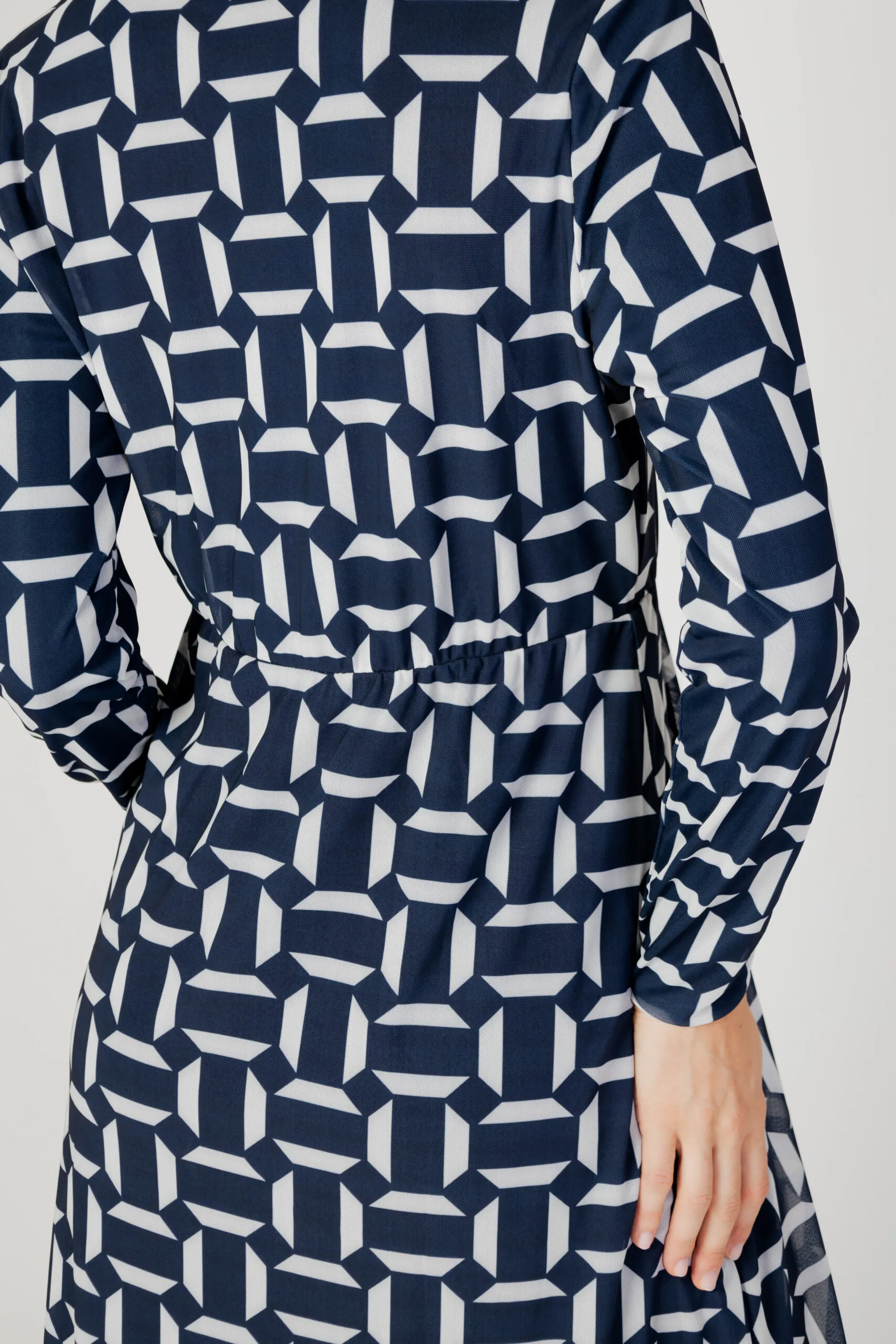 Vestito lungo Street One printed mesh wrap Blu