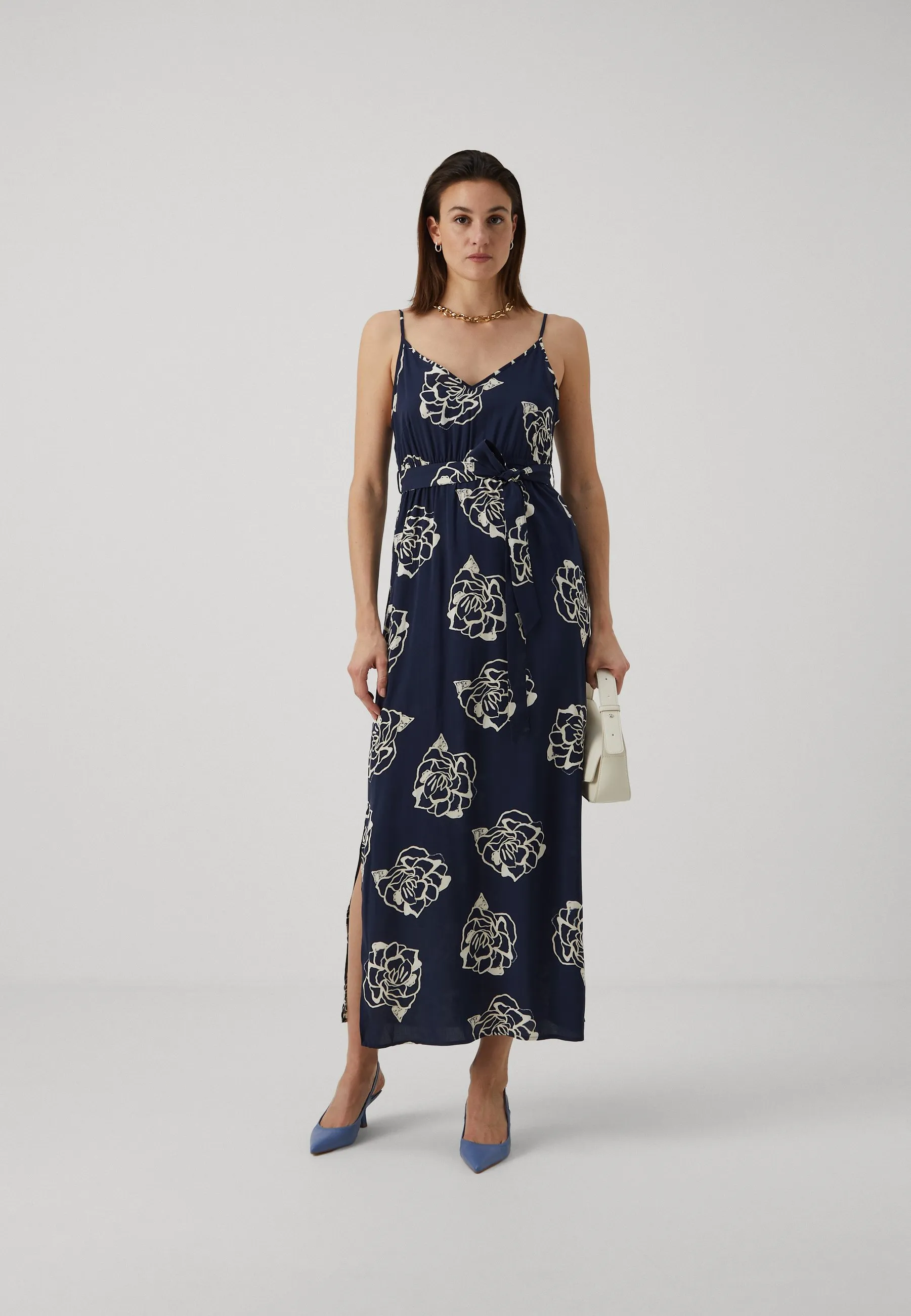VMEASY SLIT V NECK DRESS  - Vestito lungo